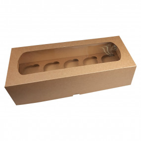 Коробка для 10 маффинов Крафт (Беларусь, 420х180х110 мм)