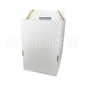 Коробка - чемодан для торта Белая (Беларусь, 320х320х450 мм)