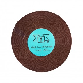 Лента атласная Темно-шоколадный №031 /112/100 (Китай, 6 мм х 33 м)