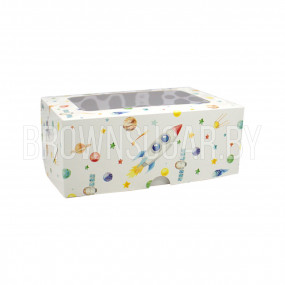 Коробка на 6 капкейков Ракета (Россия, 250х170х100 мм)