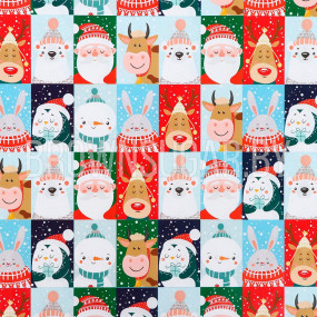 Бумага глянцевая Новогодний отряд (Китай, упаковка 10листов 50х70 см)