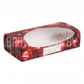 Коробочка для пончиков Новогодние игрушки (Россия,10х20х5 см) 7044496