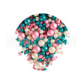 Драже взорванные зерна риса  Жемчуг Тёмный бирюза-розовый-белый микс (Россия, 50 гр)