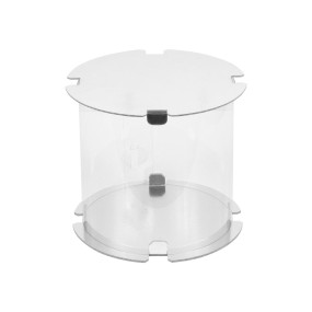 Коробка для торта, пряничный домик прозрачная, тубус  Белая (Россия,160х160 мм) 022500