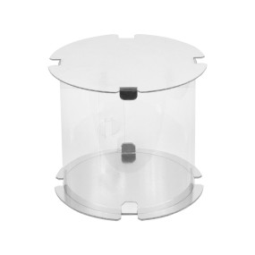 Коробка для торта, пряничный домик прозрачная, тубус Белая  (Россия, 200х200 мм)