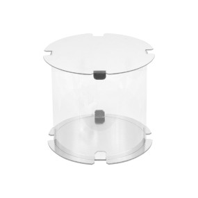 Коробка для торта, пряничный домик прозрачная, тубус Белая  (Россия, 240х240 мм) 022520