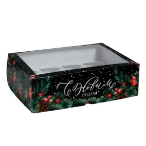 Коробка на 12 капкейков С Новым Годом (Россия, 25х33х10см) 5117730