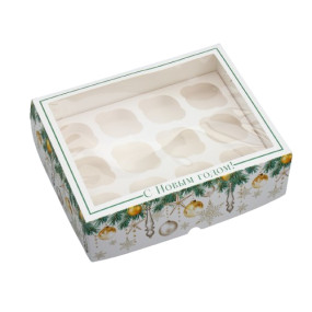 Коробка на 12 капкейков С Новым годом (Россия, 328х256х100 мм) 9771502