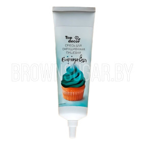 Смесь для окрашивания пищевых продуктов жидкая Бирюзовая Top decor (Россия, 100 гр)