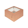 Коробка на 4 капкейка с окошком Крафт,160х160х100 мм, 040811