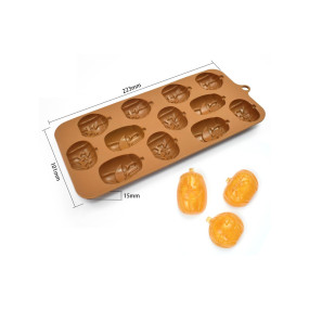 Форма силиконовая Тыковки (Китай, 223х101х15 мм, 12 ячеек, 53 гр.)