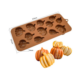 Форма силиконовая Тыква (Китай, 223х101х14 мм, 12 ячеек, 53 гр.)