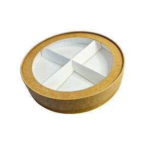 Коробка для ассорти круглая крафт (РФ, d160 h35 мм) 026201